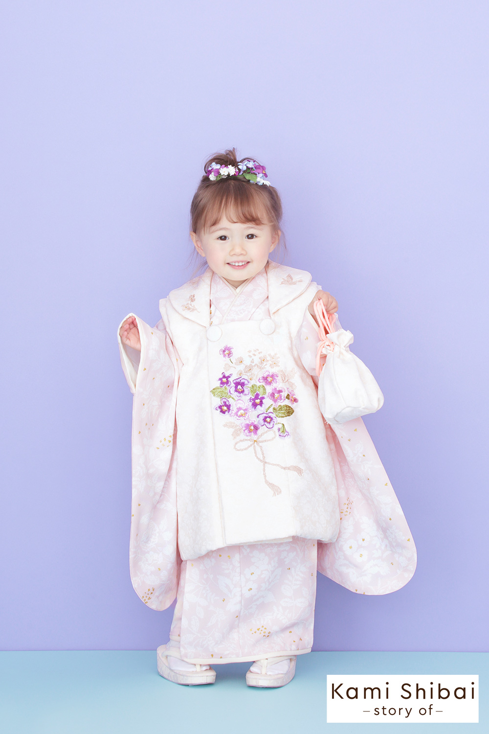 3歳女児・着物被布セットレンタル｜Kami Shibai-story of- G3-着物S001